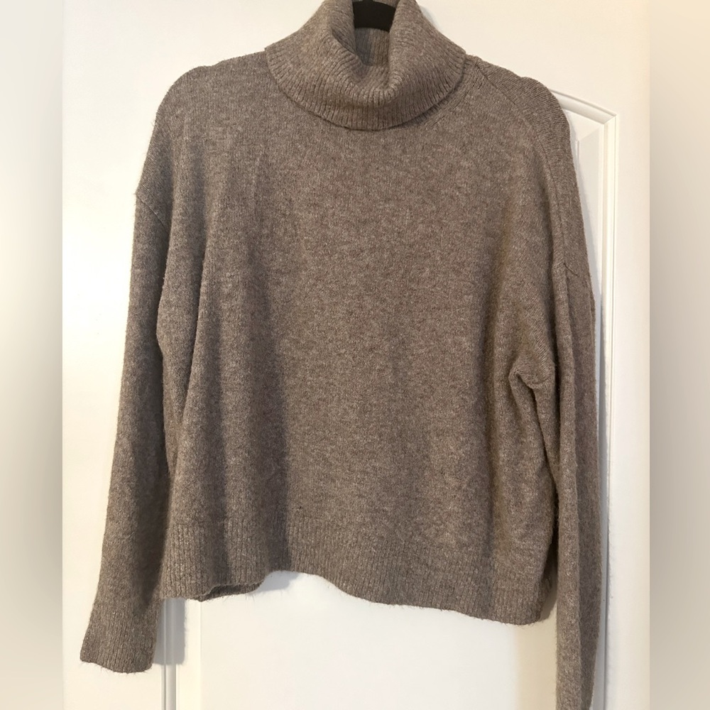 H&M Cozy Tan Turtleneck Sweater (Medium)
